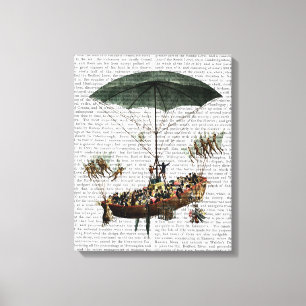 Diligenza en vliegende wezens canvas afdruk