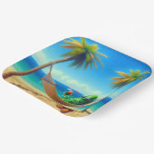 Dill augurk met cocktail in een hangmat papieren bordje (Gebogen)