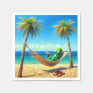 Dill augurk met cocktail in een hangmat servet