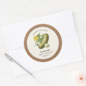Dill augurken Kraft papier rand Ronde Sticker (Envelop)