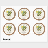 Dill augurken Kraft papier rand Ronde Sticker (Vel)