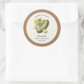 Dill augurken Kraft papier rand Ronde Sticker (Tas)