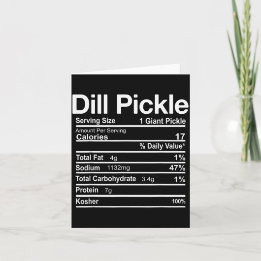 Dill Ckle Nutrition Facts Funny Thanksgiving Chris Kaart (Voorkant)