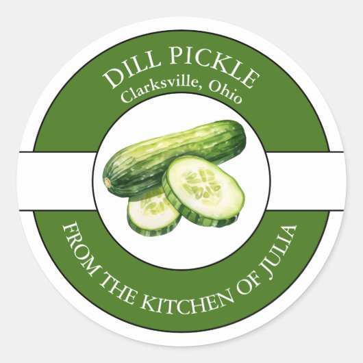 Dill Cucumber Pickle Label (Voorkant)