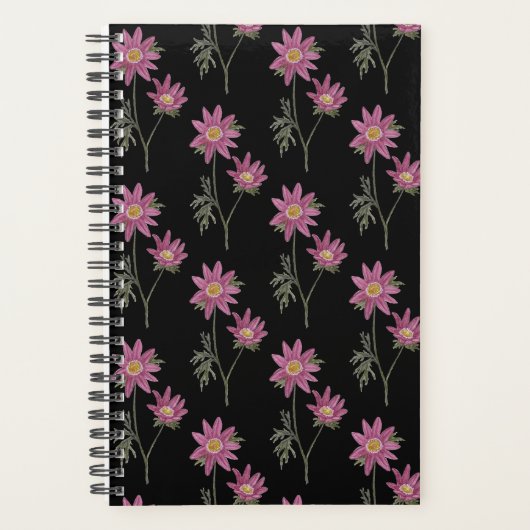 Dill Daisy Planner - Zwart patroon (Voorkant)