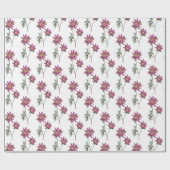 Dill Daisy Wrapping Paper White Pattern Cadeaupapier (Vlak)