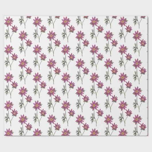Dill Daisy Wrapping Paper White Pattern Cadeaupapier (Vlak)