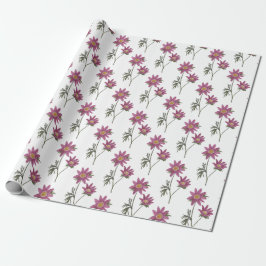 Dill Daisy Wrapping Paper White Pattern Cadeaupapier