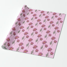 Dill Daisy Wrapping Papier Roze Patroon