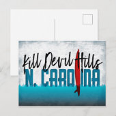 Dill Devil Hills Briefkaart North Carolina Surfboa (Voorkant / Achterkant)