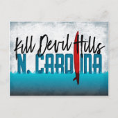Dill Devil Hills Briefkaart North Carolina Surfboa (Voorkant)