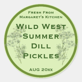 Dill Flower en Leaves beitsen Label