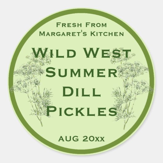 Dill Flower en Leaves beitsen Label (Voorkant)