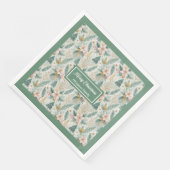 Dill Green and Gold Lux Napkins Monogram Holiday Servet (Hoek)