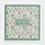 Dill Green and Gold Lux Napkins Monogram Holiday Servet (Voorkant)