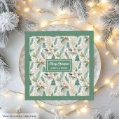 Dill Green and Gold Lux Napkins Monogram Holiday Servet