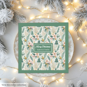 Dill Groene en Gouden Luxe Servetten Monogram Vaka