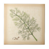 Dill Herb Ceramic Tile Tegeltje (Voorkant)