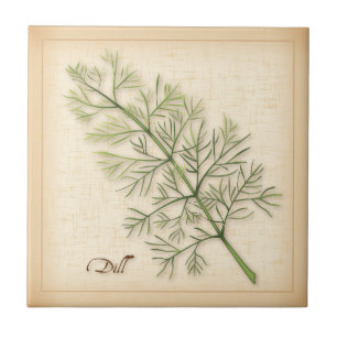Dill Herb Ceramic Tile Tegeltje