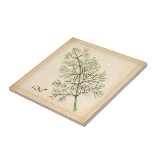 Dill Herb Ceramic Tile Tegeltje (Zijkant)
