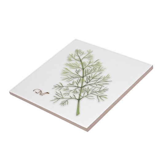 Dill Herb Ceramic Tile Tegeltje (Zijkant)