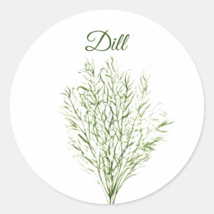 Dill Herb Groene Keuken Culinair Groen Plant Ronde Sticker