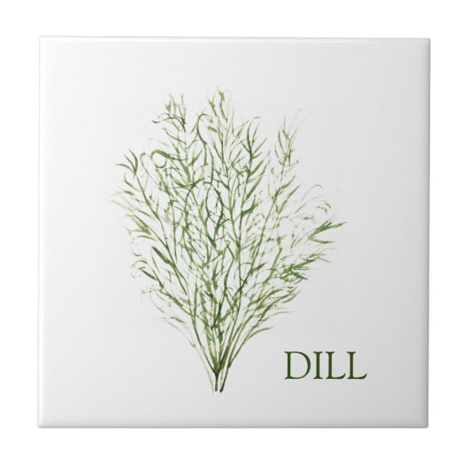 Dill Herb Groene Keuken Culinair Groen Plant Tegeltje (Voorkant)