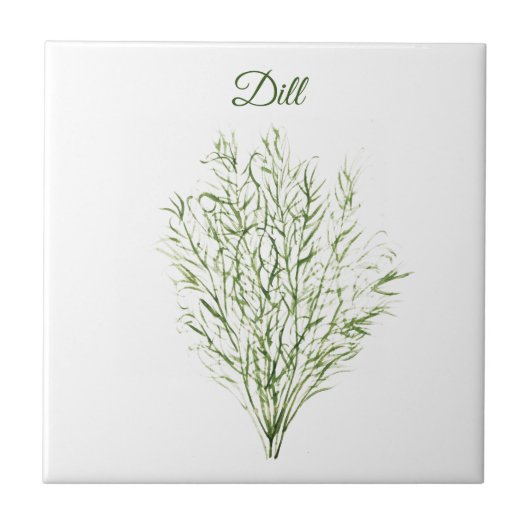 Dill Herb Groene Keuken Culinair Groen Plant Tegeltje (Voorkant)