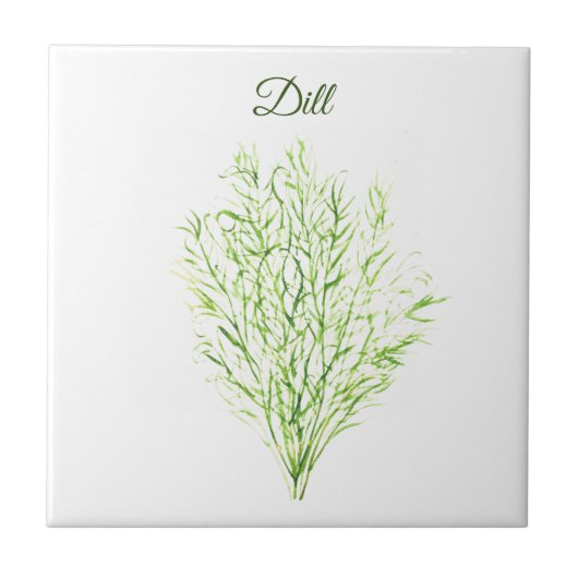 Dill Herb Groene Keuken Culinair Groen Plant Tegeltje (Voorkant)