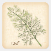 Dill Herb Vierkante Sticker (Voorkant)