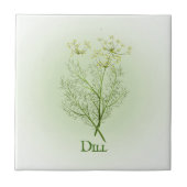 Dill Herbal Design Ceramic Tegel Tegeltje (Voorkant)