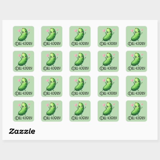 Dill-icious Vierkante Sticker (Vel)