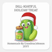 Dill‑ightful Holiday Pickling Jar Vierkante Sticker (Voorkant)