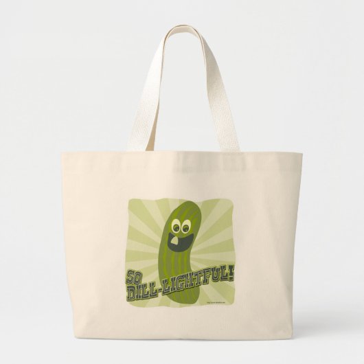 Dill-lightful Pickle Love Fun Cartoon Food Art Grote Tote Bag (Voorkant)