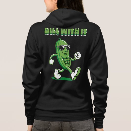 Dill met het augurk pun voor en achter hoodie (Achterkant)