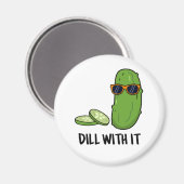 Dill met het Funny Dill Pickle Pun Magneet (Voorkant / Achterkant)