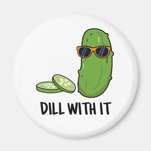 Dill met het Funny Dill Pickle Pun Magneet (Voorkant)