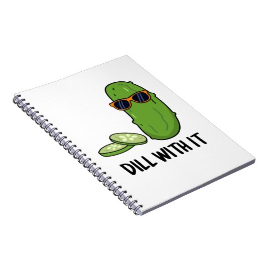 Dill met het Funny Dill Pickle Pun Notitieboek (Rechterzijde)