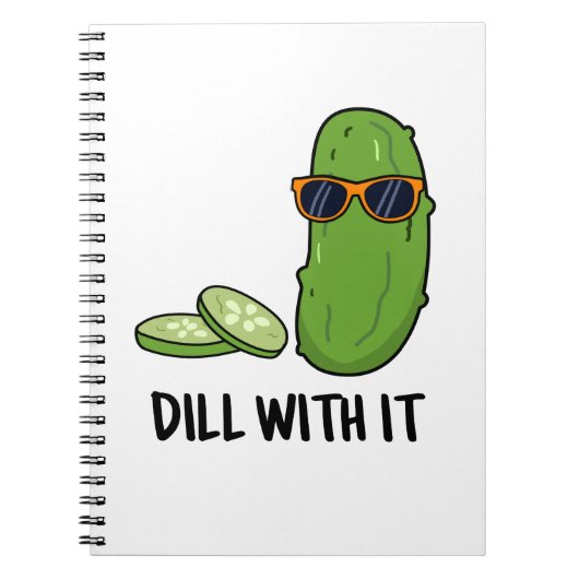 Dill met het Funny Dill Pickle Pun Notitieboek (Voorkant)
