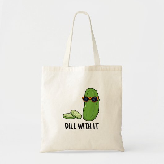 Dill met het Funny Dill Pickle Pun Tote Bag (Voorkant)