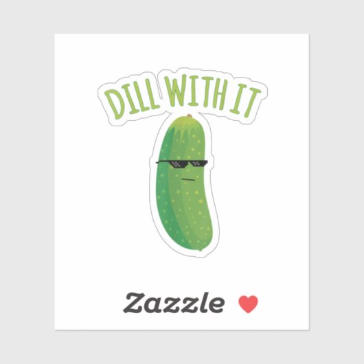Dill met het grappige kaartje sticker (Vel)