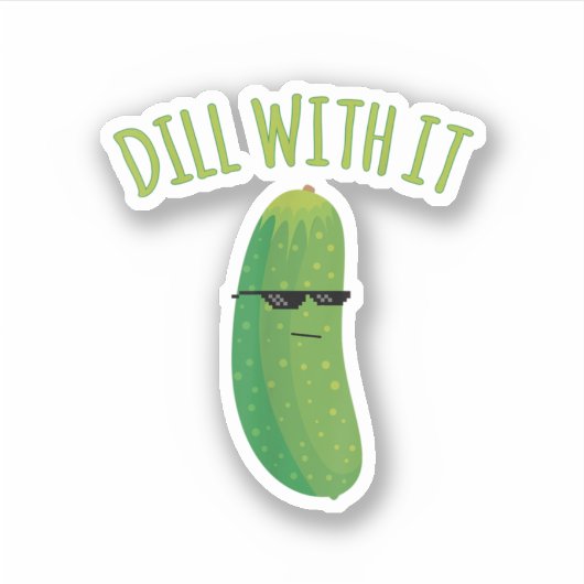 Dill met het grappige kaartje sticker (Voorkant)