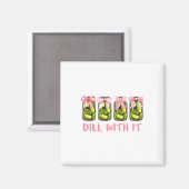 Dill met het ingeblikte augurk Coquette Bows Vrouw Magneet (Voorkant / Achterkant)