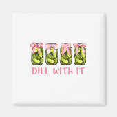 Dill met het ingeblikte augurk Coquette Bows Vrouw Magneet (Voorkant)