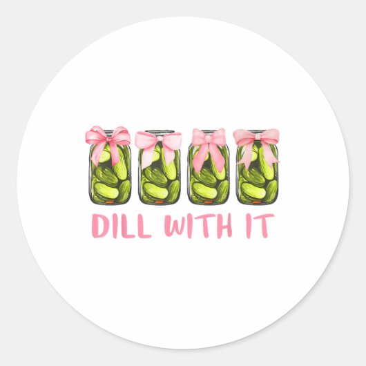 Dill met het ingeblikte augurk Coquette Bows Vrouw Ronde Sticker (Voorkant)