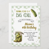 Dill pickle birthday boy invitation kaart (Voorkant / Achterkant)