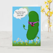 Dill Pickle Birthday Humor Kaart (Gele Bloem)