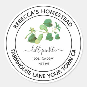 Dill pickle  bliksetiket ronde sticker