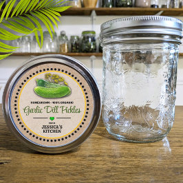 Dill Pickle Canning Jar Kraft-papierstijllabel Ronde Sticker