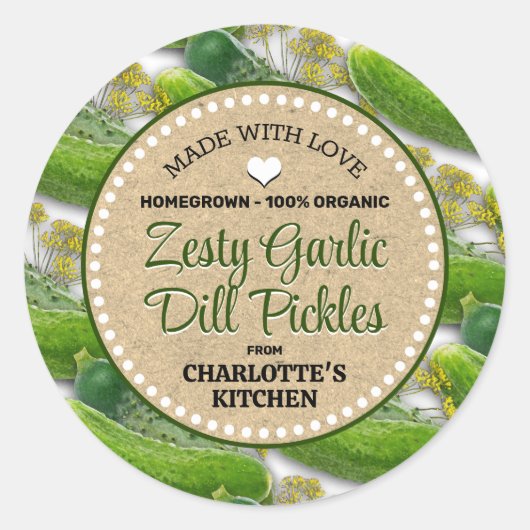 Dill Pickle Canning Jar Label (Voorkant)